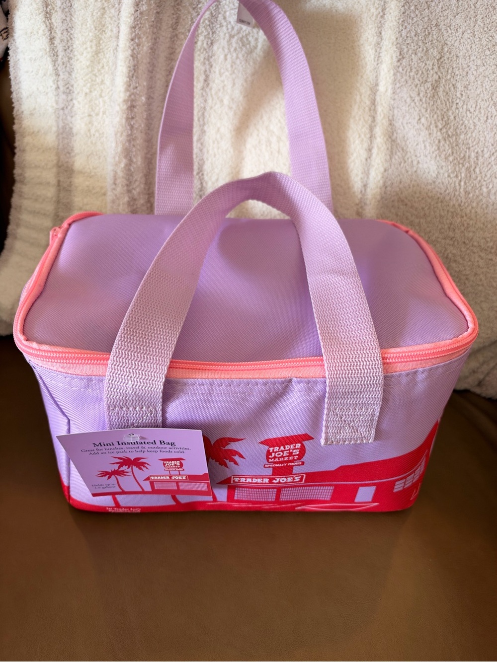 Trader Joe's Mini Lavender and Pink Insulated Lunch Tote